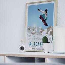 Blackcomb - Whistler, Canada Vintage Snowboard/Ski A3 A4 Travel Poster Art Print Recycled Paper - thumbnail 3