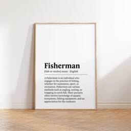 Fisherman Wall Art Poster - Set Of 3 Fishing Prints - Gifts For Men Watercolour Angler Decor Fish Artwork - thumbnail 3