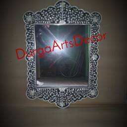 Black Mother Of Pearl Inlay Designer Mirror Frame With Complimentary - thumbnail 2