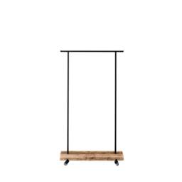 Small Clothes Rack Made Of Reclaimed Wood With Practical Wheels - thumbnail 3