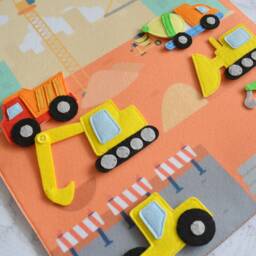 Toddler Quiet Toy Construction Vehicle Felt Busy Board - thumbnail 2