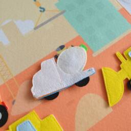 Toddler Quiet Toy Construction Vehicle Felt Busy Board - thumbnail 3