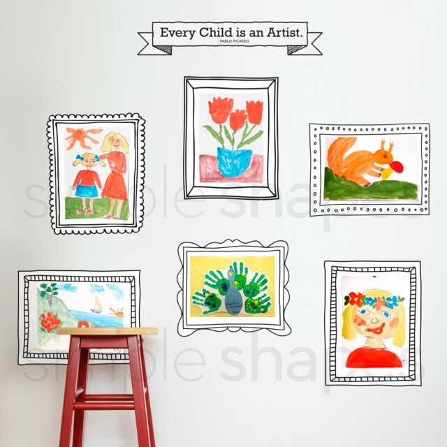 Kids Art Display Frames - Photo Wall Stickers Peel & Stick - image 1