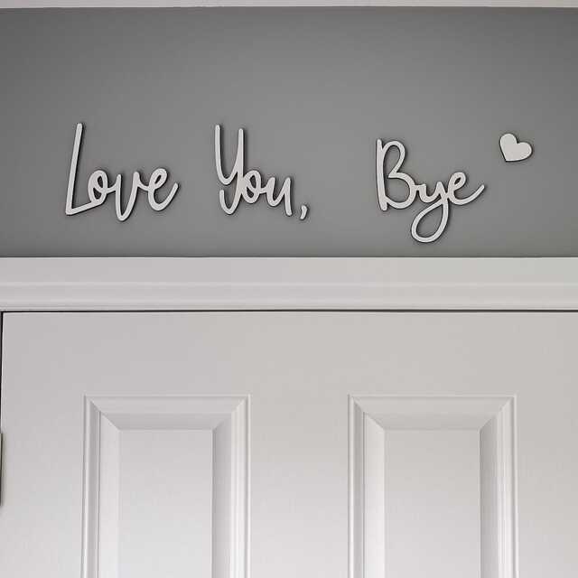 Bye Love You Christmas Gift Script Sign Hallway Home Door Wall Decor Sticker White - image 1