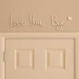 Bye Love You Christmas Gift Script Sign Hallway Home Door Wall Decor Sticker White - thumbnail 2
