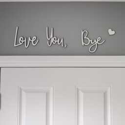 Bye Love You Christmas Gift Script Sign Hallway Home Door Wall Decor Sticker White