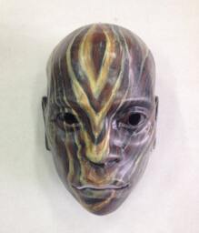 Hand-Painted Fiberglass Masquerade Mask Exotic Hunter, Carnival Accessory