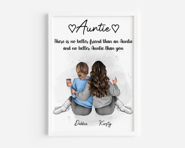 Personalised Auntie Print, Gift For Auntie, Birthday Gift, Christmas From Niece, Nephew - image 1