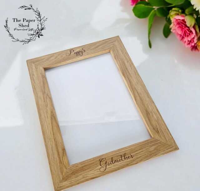 Godmother Gift, Wooden Photo Picture Frame-God Mother-Christening-Baptism - image 1