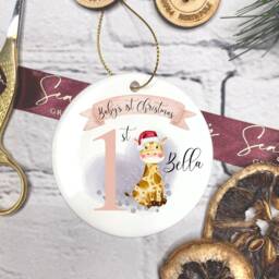 Personalised Baby's First Christmas Bauble, Keepsake, 1st Ornament, Gift For Christmas, Cute Elephant - thumbnail 3