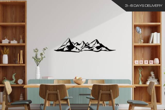 Alaska Mountain Metal Wall Art Textured Home Decor - image 1