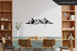 Alaska Mountain Metal Wall Art Textured Home Decor - thumbnail 1