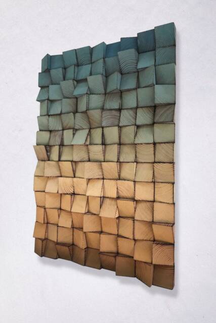 Reclaimed Wood Wall Art - Caramel & Blue Sound Diffuser - image 1
