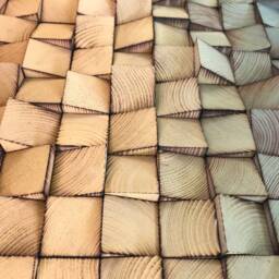 Reclaimed Wood Wall Art - Caramel & Blue Sound Diffuser - thumbnail 3