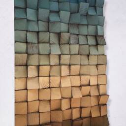 Reclaimed Wood Wall Art - Caramel & Blue Sound Diffuser - thumbnail 4