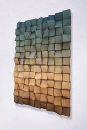 Reclaimed Wood Wall Art - Caramel & Blue Sound Diffuser - thumbnail 1