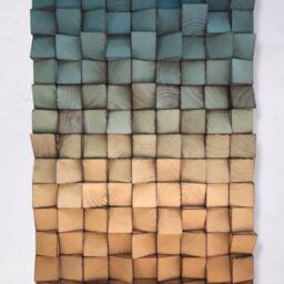 Reclaimed Wood Wall Art - Caramel & Blue Sound Diffuser - thumbnail 2
