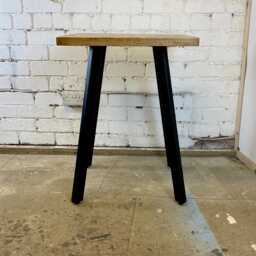 Handmade in UK Square Raw Steel/Black Metal Wood Rustic Angle Leg Pedestal Dining Bistro Bar Pub Cafe Restaurant Style Table Free Delivery - thumbnail 3