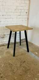 Handmade in UK Square Raw Steel/Black Metal Wood Rustic Angle Leg Pedestal Dining Bistro Bar Pub Cafe Restaurant Style Table Free Delivery