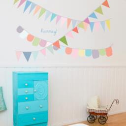 Hurray For Bunting Wall Sticker Decal - Pattern, Art, Girls Room, Boys Nursery Decal, Decals, Kids Room Patterns - thumbnail 2