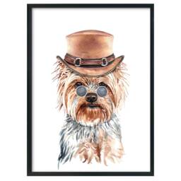 Yorkie Dog Art Print Funny in Hat Wall Decor - thumbnail 2