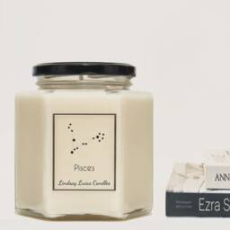 Pisces Star Sign Scented Candle, Zodiac Constellation Astrology Gift, Horoscope Birthday Candles Astronomy - thumbnail 2