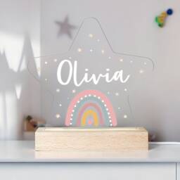 Personalised Led Rainbow Star Lamp, Kids Night Light Gift, Baby Light, Birthday Gifts For Kids, Bedroom Nursery Table - thumbnail 4