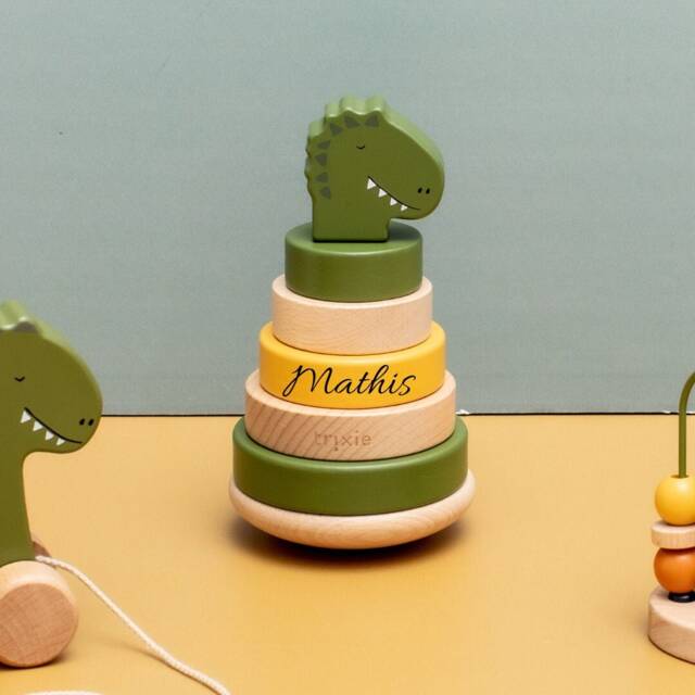 Wooden Stacking Toy - Mr. Dino - image 1