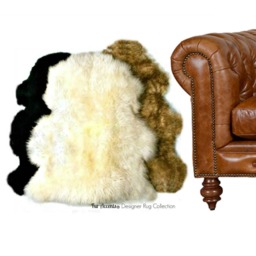 Faux Sheepskin Rug - Plush Shag Pelt, Handmade Throw - thumbnail 1