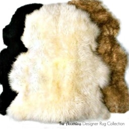 Faux Sheepskin Rug - Plush Shag Pelt, Handmade Throw - thumbnail 2