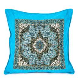 Authentic Turkic Ceramic Motif Pillowcase-Blue
