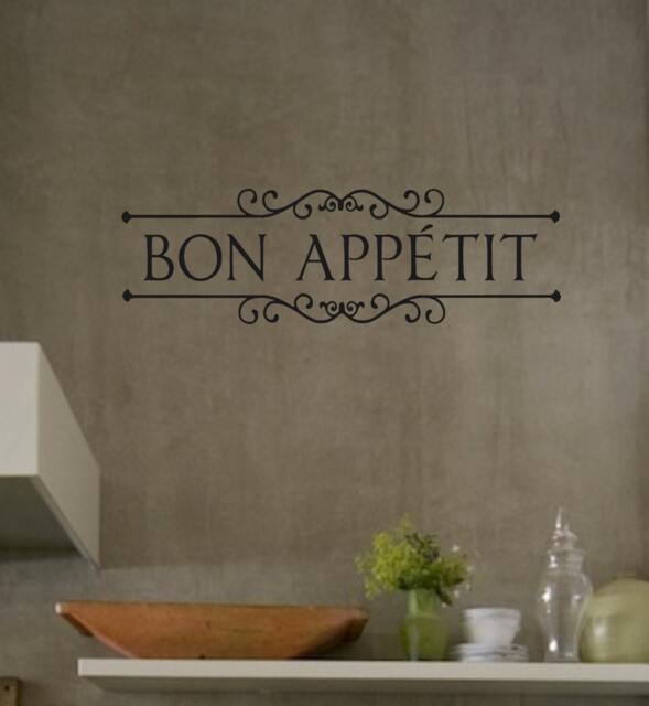 Vinyl Wall Decal- Bon Appetit - Lettering Decor Words For Your Wall Quotes The - image 1