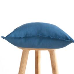 Blue Fringe Linen Pillowcase - Handmade, Stylish, Durable, & Comfortable - thumbnail 2