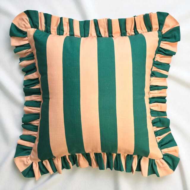 Bohemian Frill Striped Pillow Cover - Different Color Options With Edges Hello Mello Store - image 1