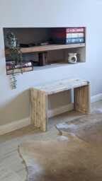 Wide Wooden Stool - thumbnail 1
