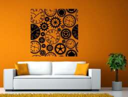 Clock Mechanical Gears Watch Mechanics Wall Or Window Sticker Decal Vinyl Fathead Mural Decor L2003 - thumbnail 1