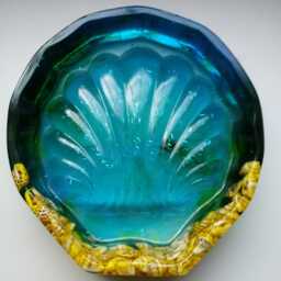 Epoxy Resin Seashell Soap Dish With Real Seashells - Clamshell Bathroom Decor - thumbnail 3