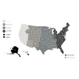 United States Time Zone Map Wall Decal - Multicolor Vinyl Art - thumbnail 3