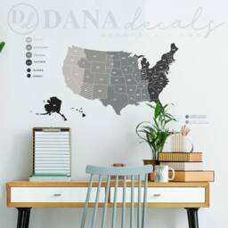 United States Time Zone Map Wall Decal - Multicolor Vinyl Art