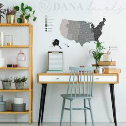 United States Time Zone Map Wall Decal - Multicolor Vinyl Art - thumbnail 2