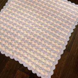 Lilac Baby Blanket - Pink Purple Crochet Girl Shell Shower Gift - thumbnail 2