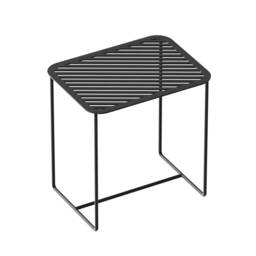 Side Table Made Of Black Metal With Gridded Top Can Be Used As Coffee Or Nightstand - thumbnail 2