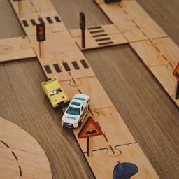 Wooden Road Track For Kids, Montessori Educational Toy, Race Track, Thankful Gift Toddler Birthday, Personalized Baby Christmas Gift - thumbnail 4