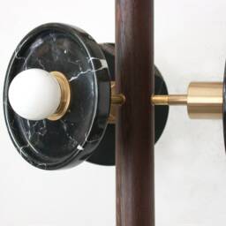 Black Veined Marble & Wenge Wood Triple Pendant Light Kitchen Island Bathroom Ceiling Foyer - thumbnail 4