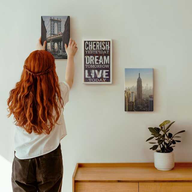 3 Piece Canvas Set - New York City Landscapes With An Inspiring Quote, Gray Wall Art Canvas, Travels Hanging - image 1