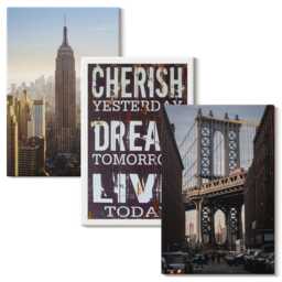 3 Piece Canvas Set - New York City Landscapes With An Inspiring Quote, Gray Wall Art Canvas, Travels Hanging - thumbnail 2