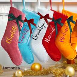 2026 Christmas Velvet Stocking With Name, Neutral Stocking, Family Christmas, Gift For Holiday Gift, Grandparents Xmas