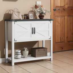 Console Table With Storage Farmhouse Entryway Doors & Drawers - thumbnail 3