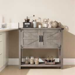 Console Table With Storage Farmhouse Entryway Doors & Drawers - thumbnail 2