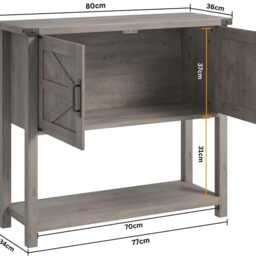 Console Table With Storage Farmhouse Entryway Doors & Drawers - thumbnail 4